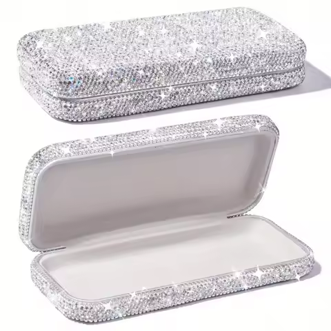 Sparkling rhinestone glasses case decoration sunglasses reading glasses case glasses storage box