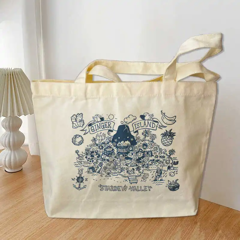 Stardew Valley Game Canvas Bag Casual Hand Bags For Women Handbag Print Large Capacity Bag Shoulder Bag Gifts