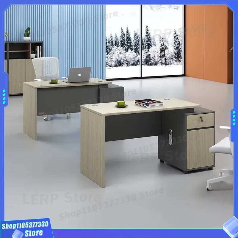 Genova Modern 1.2m Modular Wooden Desk with Locked Drawer for Home Office Computer Workstation Commercial Use 5 Year Warranty
