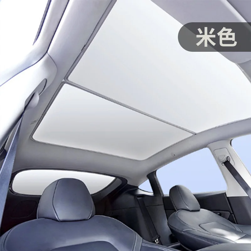 Sunshade Sunroof Car For Tesla Upgrade Ice Cloth Buckle Sun Shades Glass Roof Front Rear Skylight