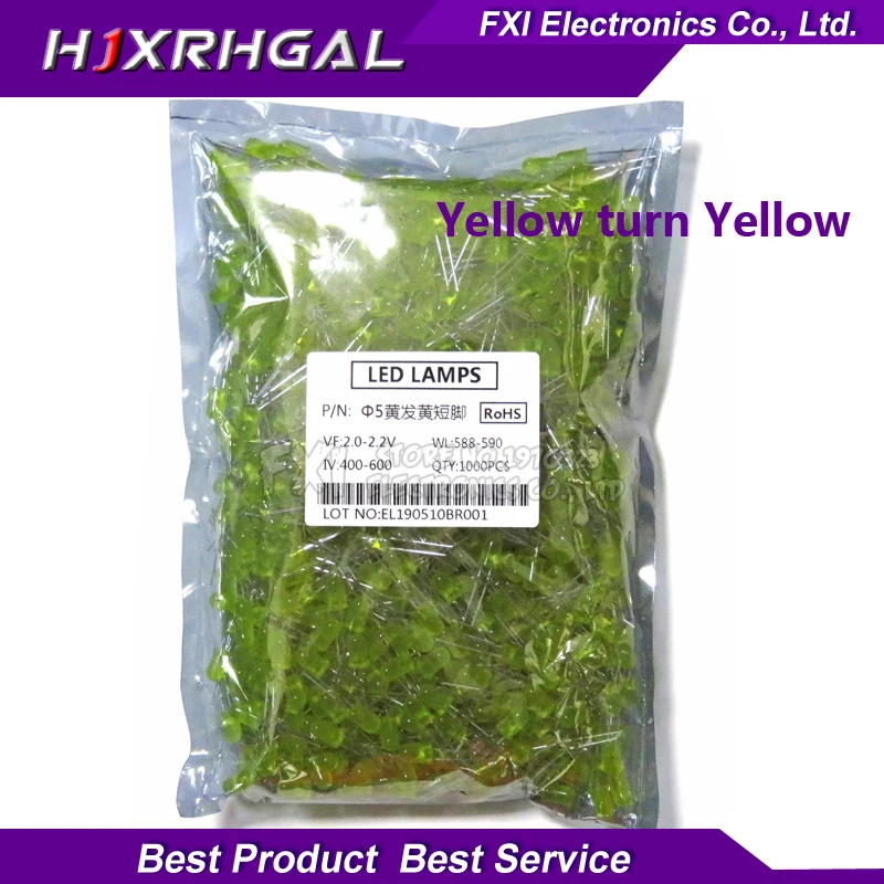 

1000pcs Yellow light-emitting Yellow turn Yellow 5mm led new original