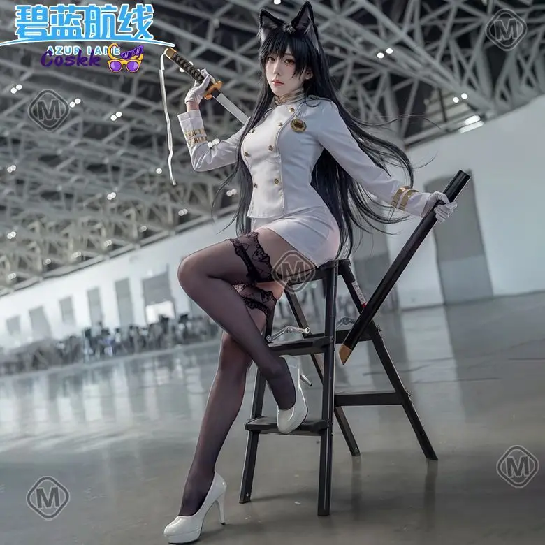 

Костюмы для косплея по игре Azur Lane: IJN Такао, IJN Атаго. Белая униформа корабля, женское платье, юбки для девочек, пальто, чулки, перчатки, комплект JK.