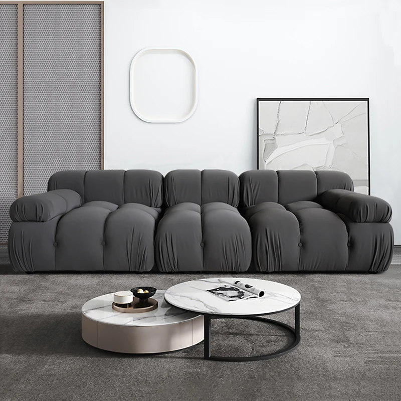 Niebieska Sofa z modułem Xxl drewniane nogi rozkładana rozkładana designerska kanapa podłogowa z dużym przekroju meble do sypialni Divano