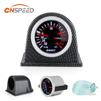 CNSPEED 범용 2 인치 52MM 자동차 터보 부스트 게이지 미터 PSI 압력 게이지 연기 렌즈 LED 디지털 포인터