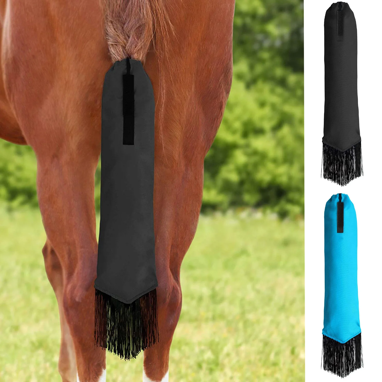 Horse Tail Bag Waterproof Horsetail Protection Bags Anti-dirty Braided Tail Cover Protector With Fringe Horse Grooming Supplies