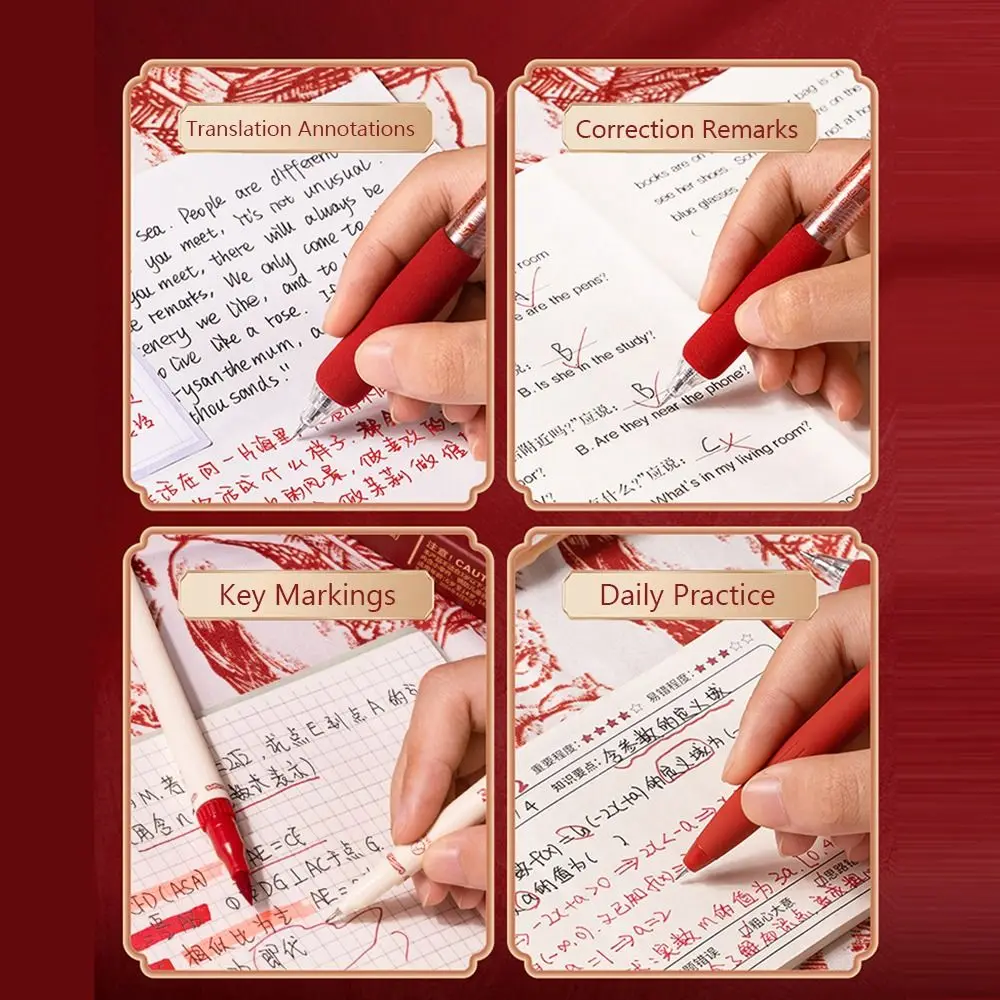 

Stationery Red Ink Red Gel Pen Quick Dry Portable Neutral Pen Smooth Writing Writing Marker Pen School/Office