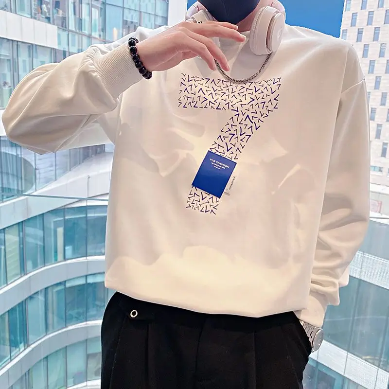 

Хлопковый мужской пуловер с круглым вырезом для молодых студентов, большие размеры, корейский стиль, винтажная новинка 90-х годов и топы, мужская толстовка Overfit Y2k