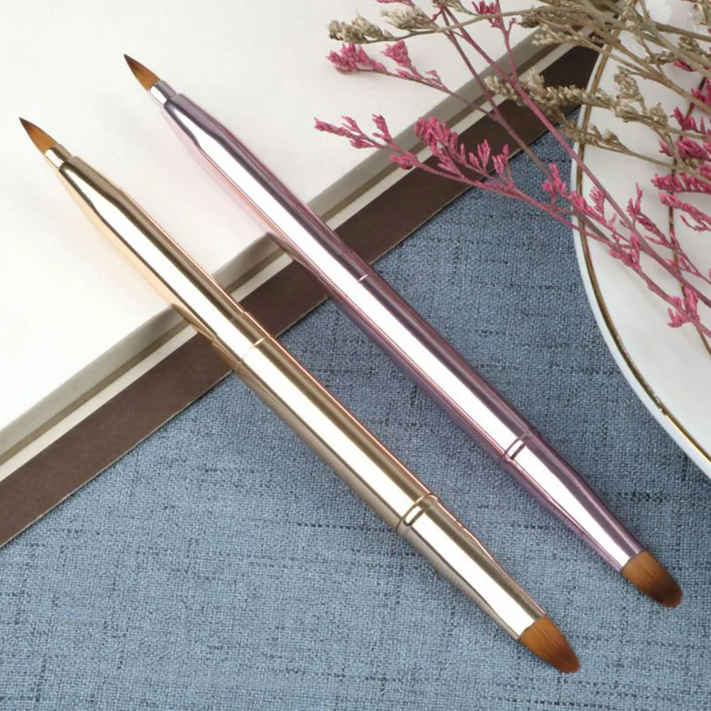 2 uds pincel de labios herramientas de maquillaje compacto portátil para mujeres niñas regalo aplicador de brillo de labios accesorios de maquillaje cepillo