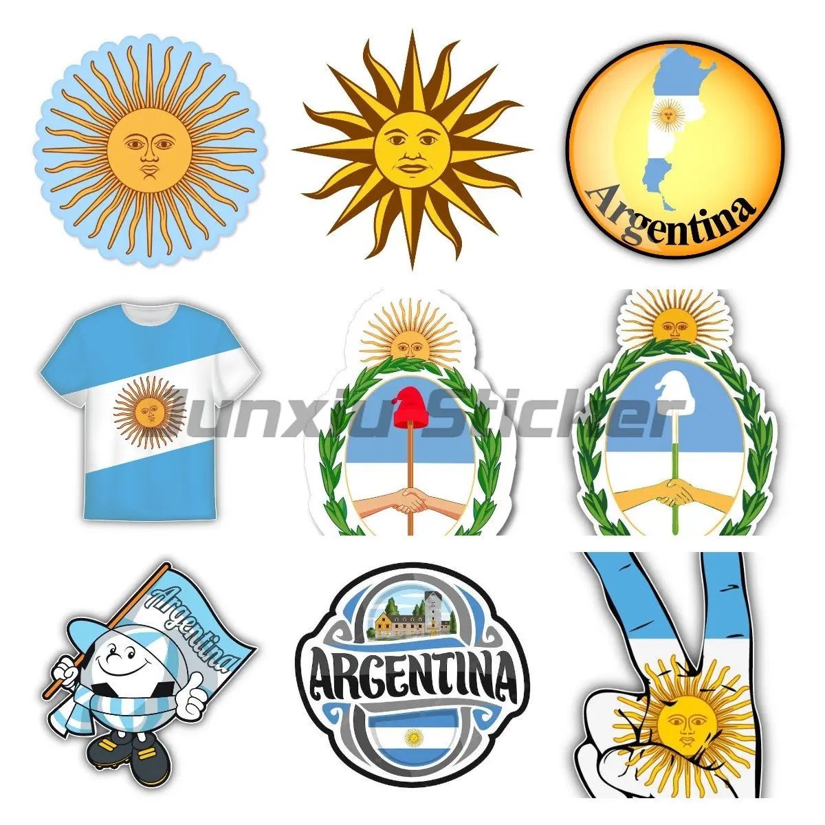 

Argentina Flag Soccer Car Sticker Laptop Motorcycle Vinyl Waterproof Creative Decal Car Accessories