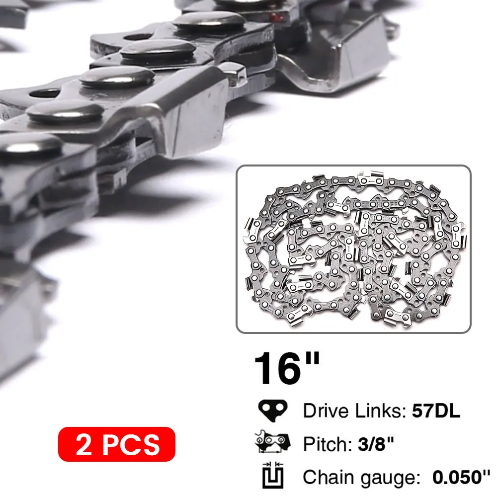 16/14 Inch Replacement Chainsaw Electric Wood Cutting Drive Accessories Quick Chain Bar Pitch Blade Links Parts Chainsaw Spares