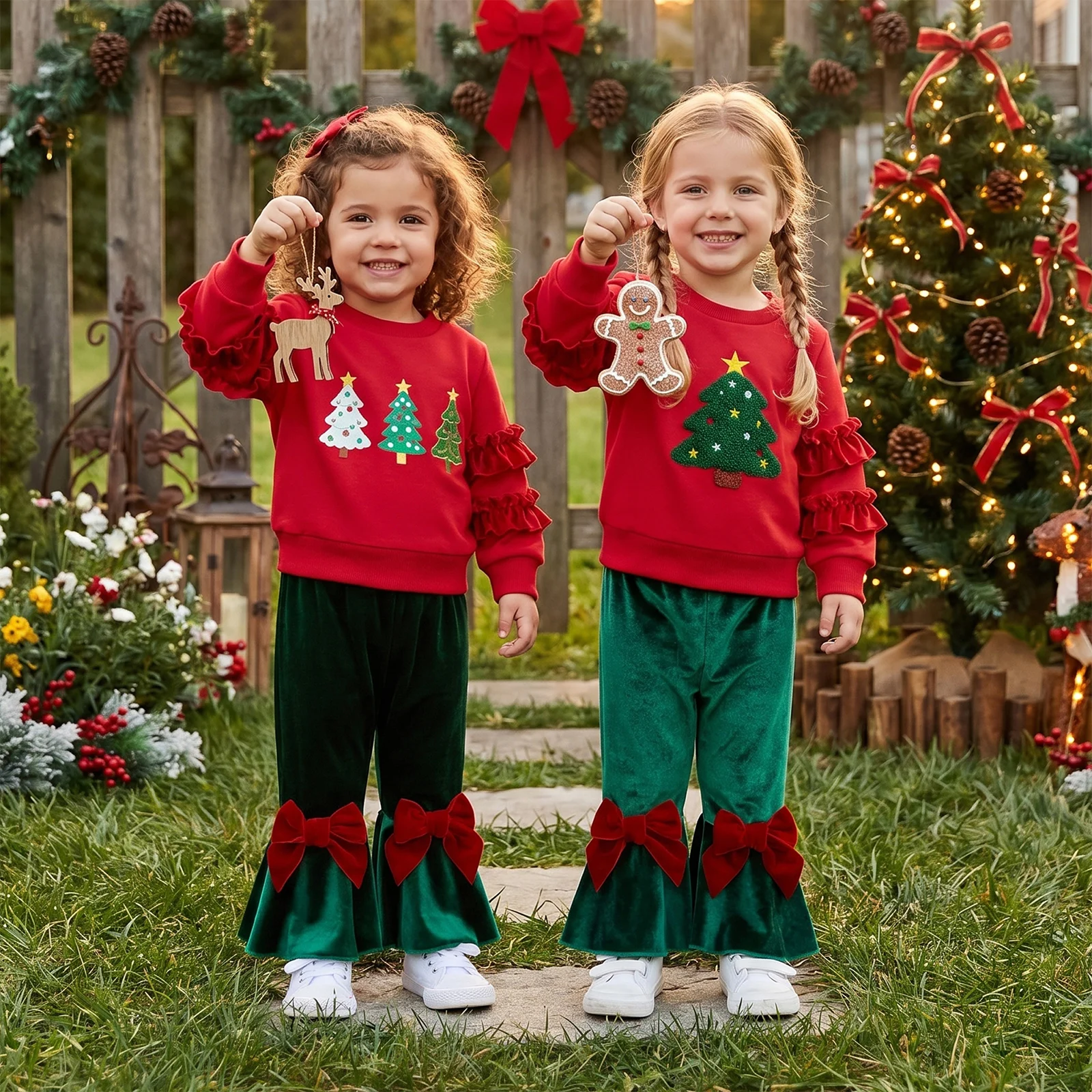 Embroidery Xmas Tree - 2027 Neujahrs-Outfit für Kleinkinder und Babys,