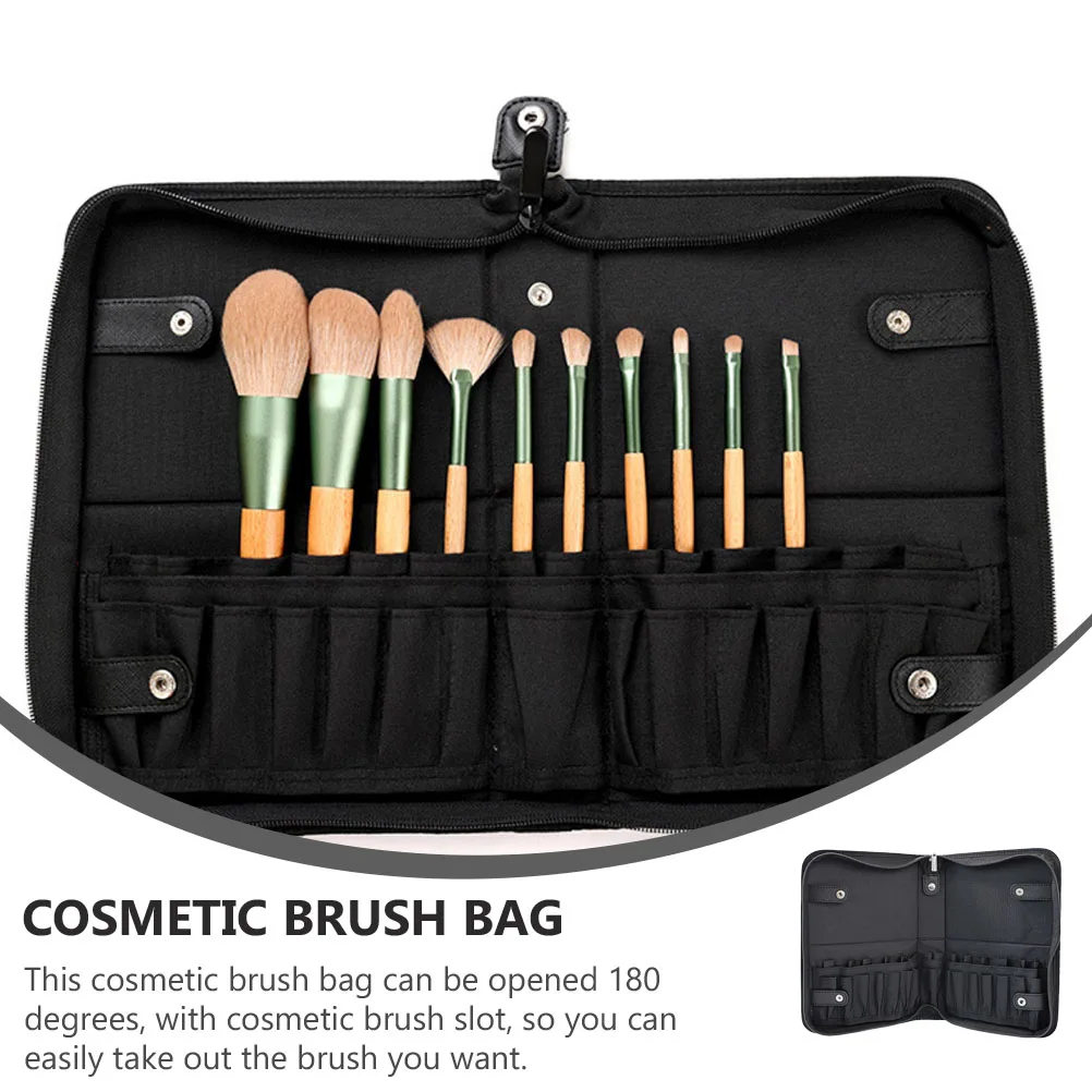 

Large Capacity Makeup Brush Bag Organizer Case With Brush Slots For Travel Portable Women Artists