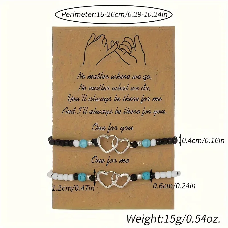 Woven couple black and white turquoise bracelet set girlfriend sister couple student love card anklet bracelet