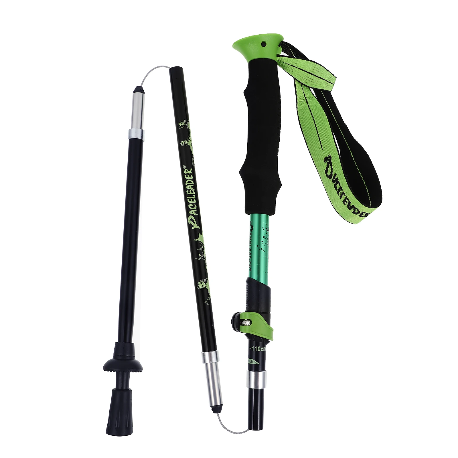 1PC 5 Section Folding Trekking Pole Hiking Camping Walking Stick Aluminium Alloy Adjustable Alpenstock