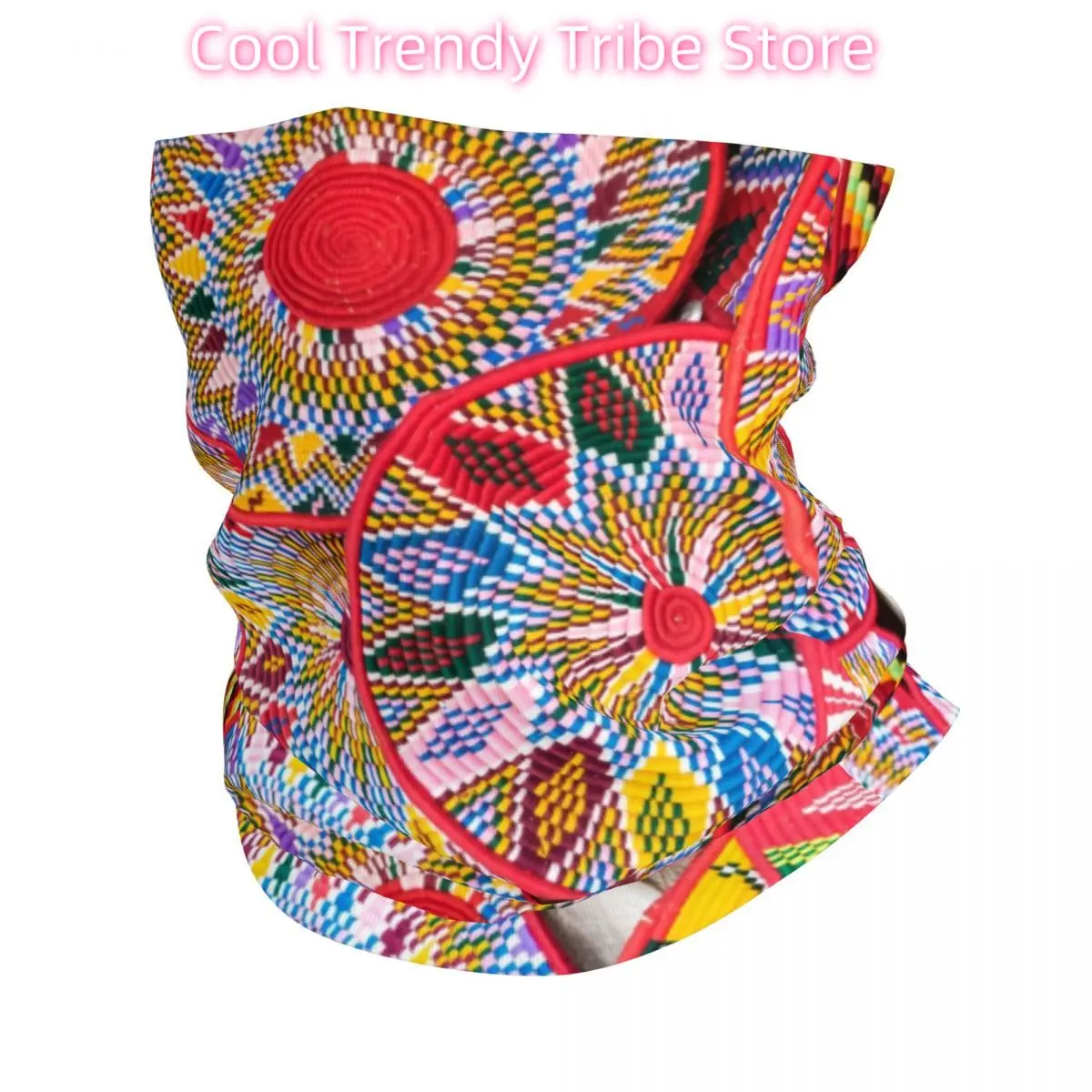 

Ethiopian Plates Sefed Bandana Neck Gaiter Printed African Art traditional Face Scarf Multi-use Cycling Scarf Adult Washable