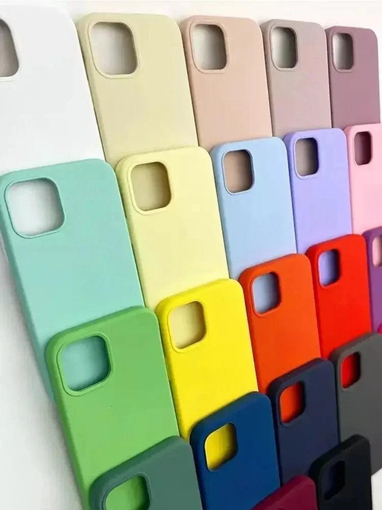 الأصلي السائل سيليكون حالة الهاتف آيفون 16 15 14 13 12 11 برو ماكس أبل حالات آيفون 11 13 15 17 برو غطاء الشعار الكامل