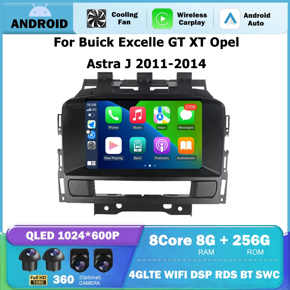 For Buick Excelle GT XT Opel Astra J 2011-2014 Carplay Car Radio Android GPS Navigation Android Auto Video Stereo 4G Wifi