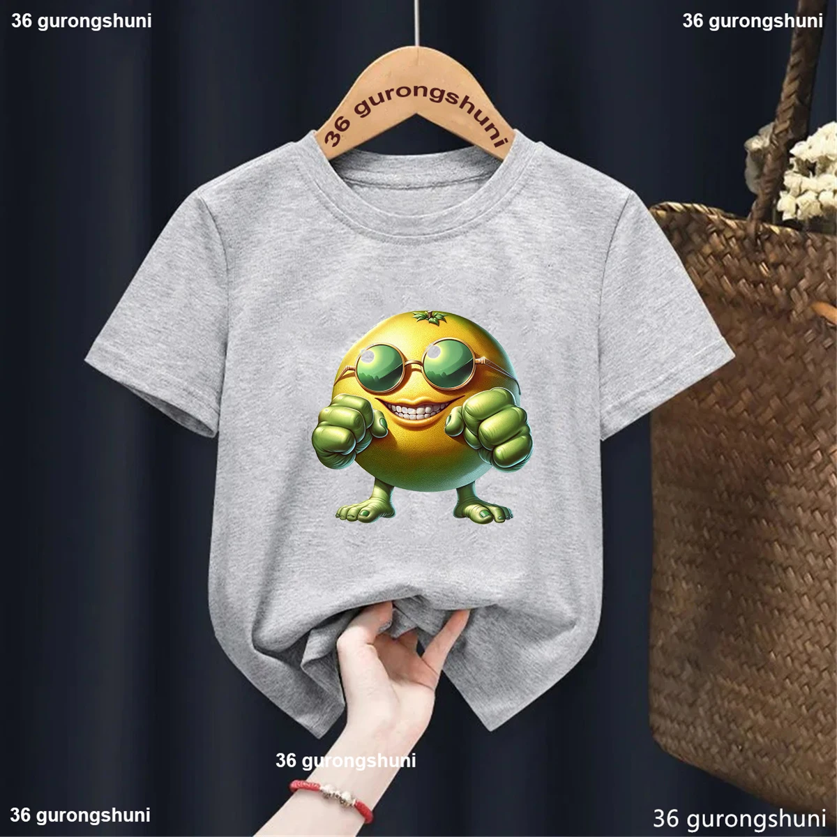 

New Boys T-shirt Fruit Banana Dragon Fruit Pomegranate Pattern Printed Kids Tshirt Summer Fashion Boys Girls Universal Clothes