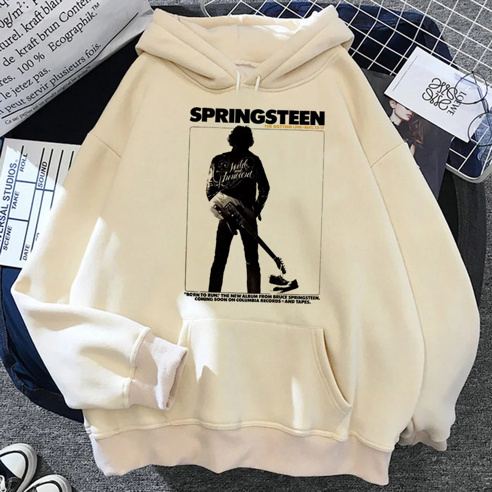 Bruce Spring Steen-Sudadera con capucha para mujer, ropa informal kawaii, divertida sudadera con patrón japonés, ropa deportiva con estampado de manga