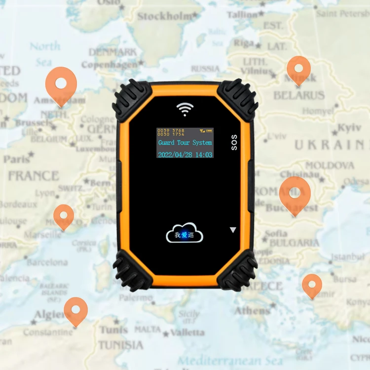 K2 Checkpoint Real Time Clocking Device 4G GPS RFID Guard Tour System Security Guard Patrol Gadget
