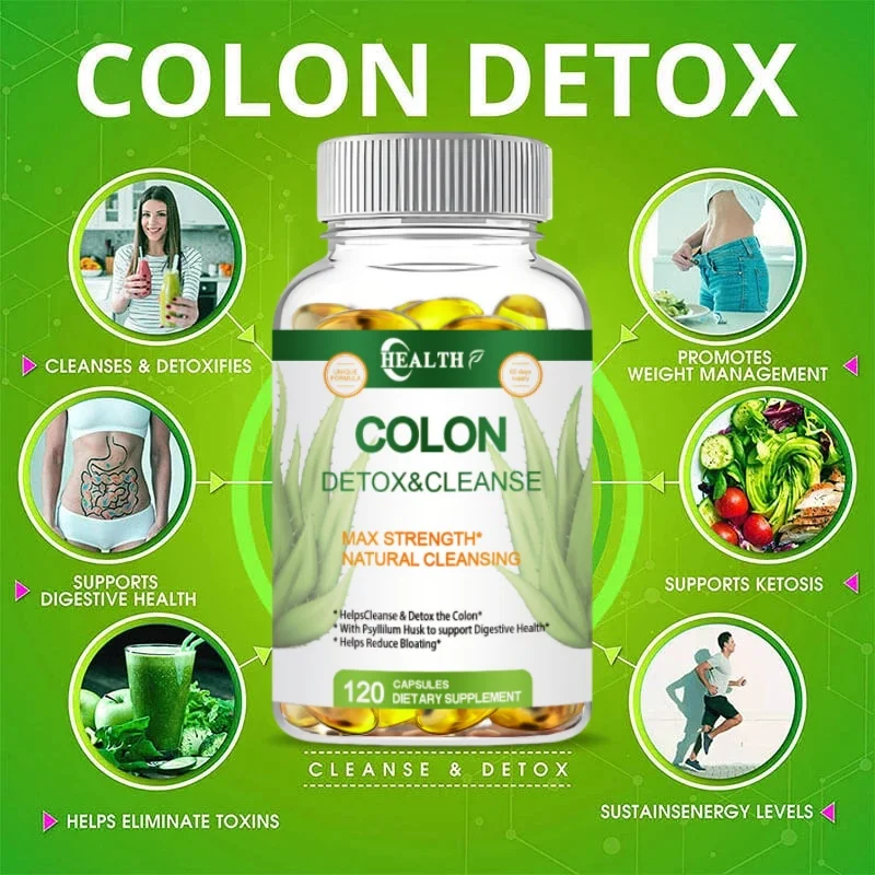 HEALTH Colon Cleansing Supplement Full Body Detox Digestive Support Gut 120 Caps