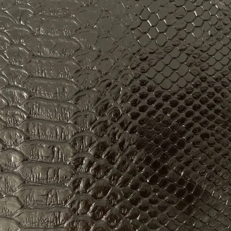 

Hot Fashion Snake Skin Embossed Synthetic Pu Garment Leather Fabric Materials