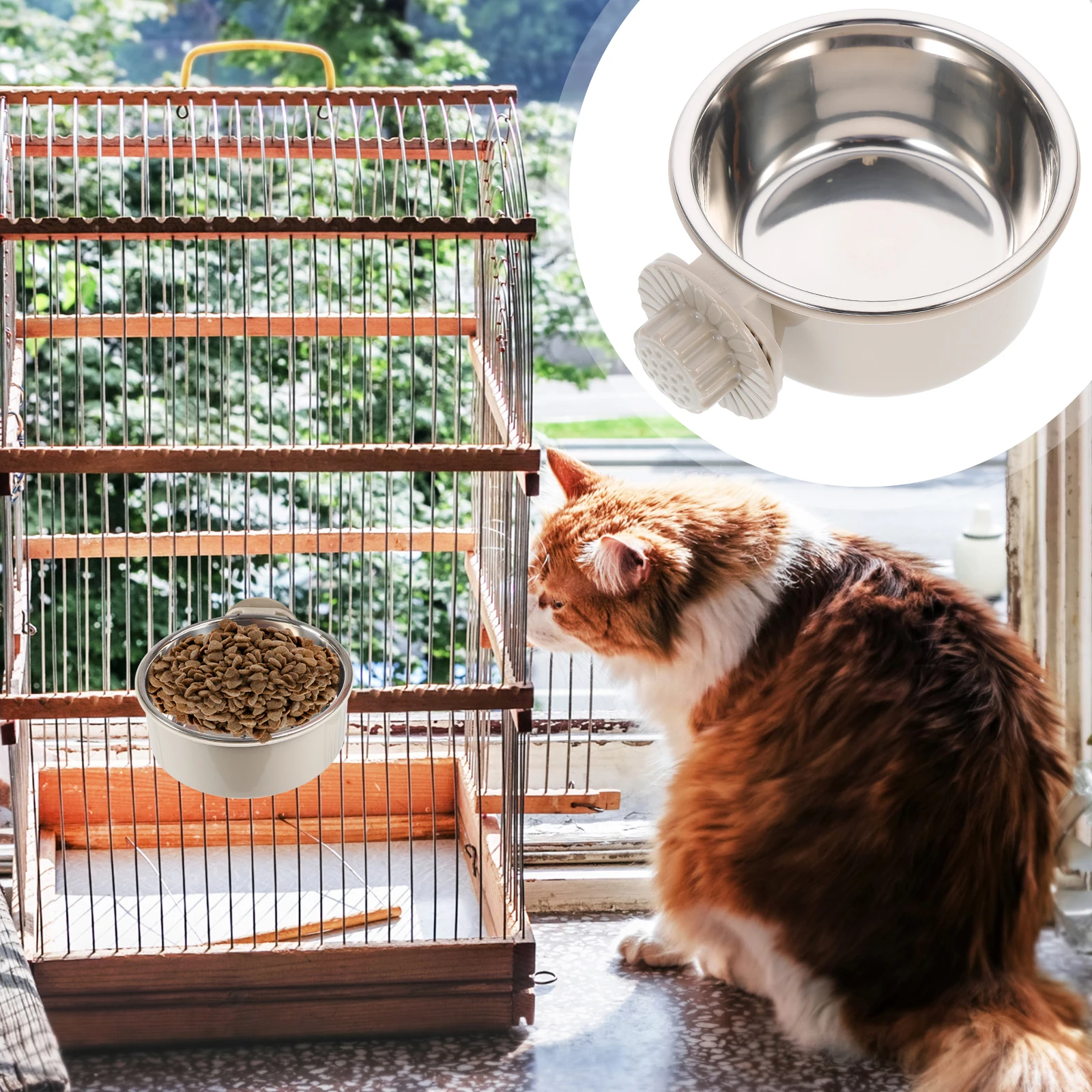 

Hanging Steel Small Dogs Cats Double Supplies Layer Easy Pet Feeder Dog Bowl Clean Bowls Pet Supplies Dog Feeder