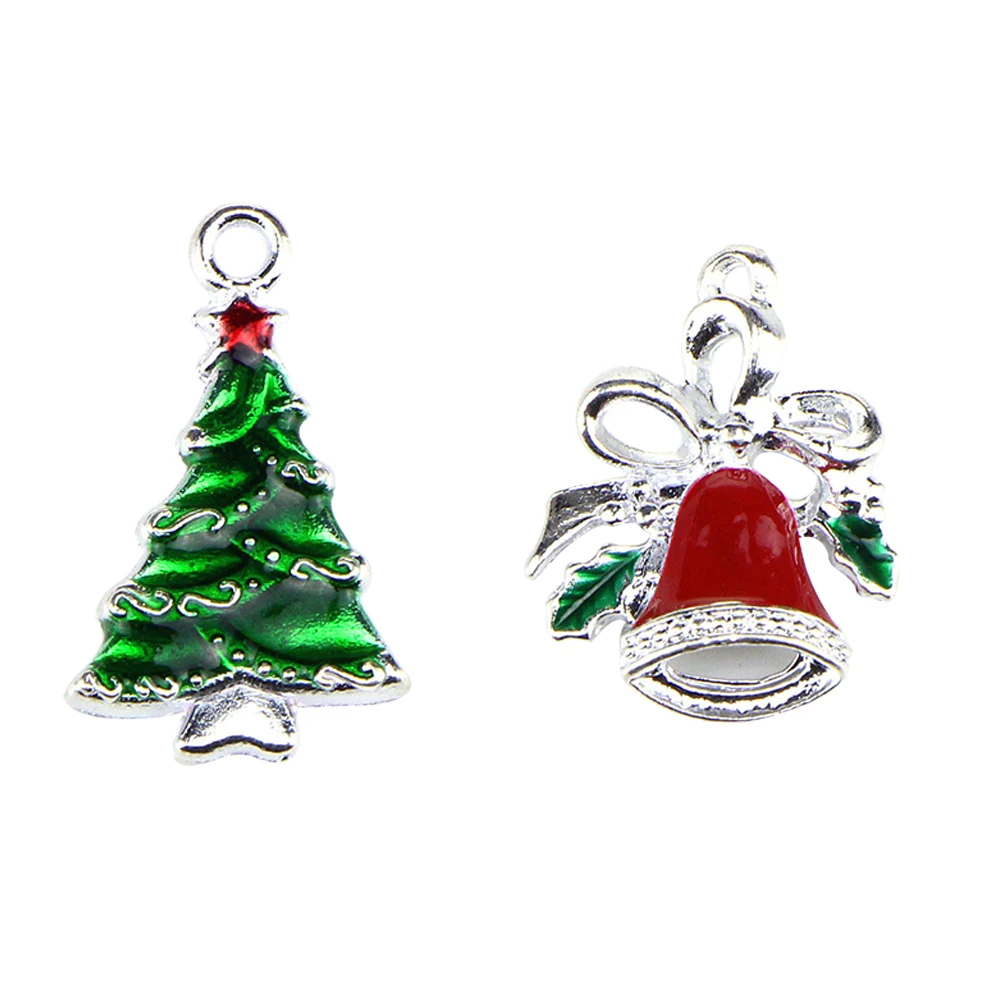 

20 Pcs Christmas Oil Drop Alloy Pendants Enamel Charms for DIY Jewelry Making Bracelets Earrings Gifts Pendant Set