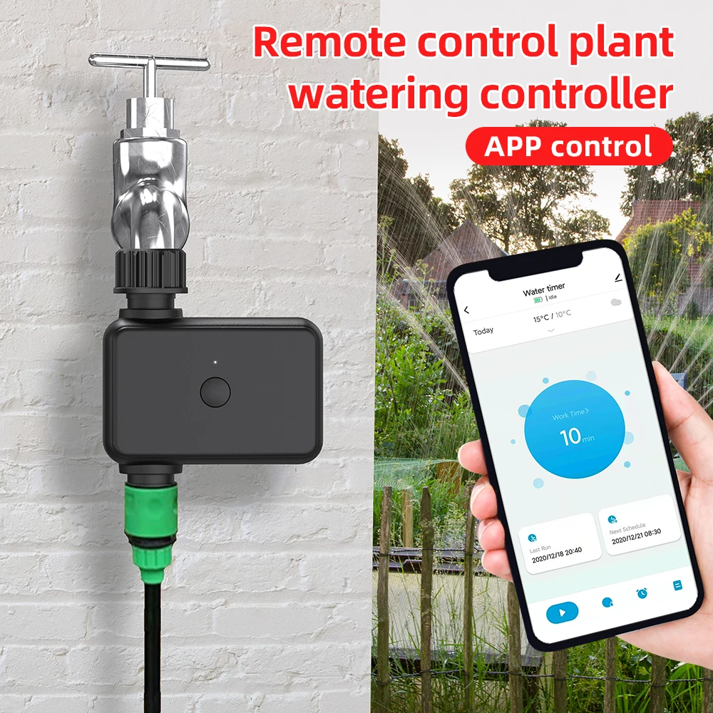 Bluetooth/WiFi Programmable Water Valve Smart Irrigation Watering Timer Automatic Garden Lawn Sprinklers Rain Delay Controller