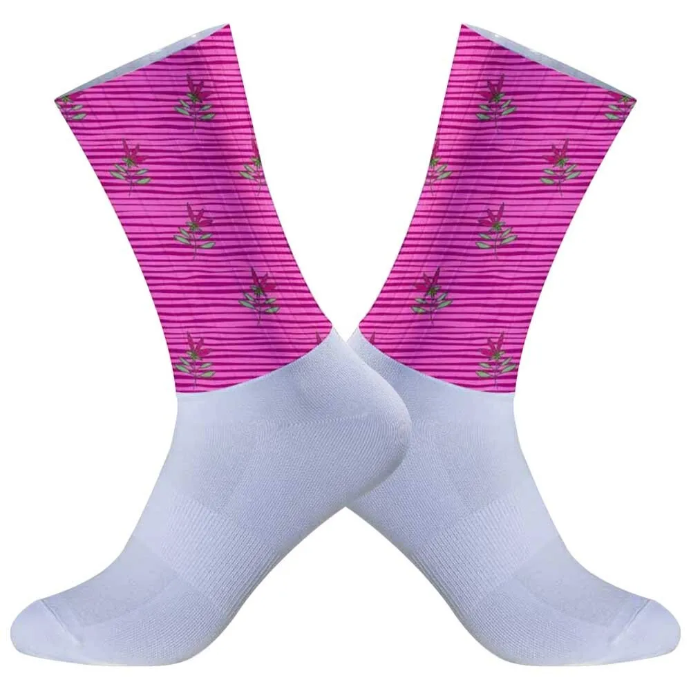 2024 New Pro Non-slip Cycling Breathable Socks Silicone Summer Competition Aero Sports Bike Running christmas Socks