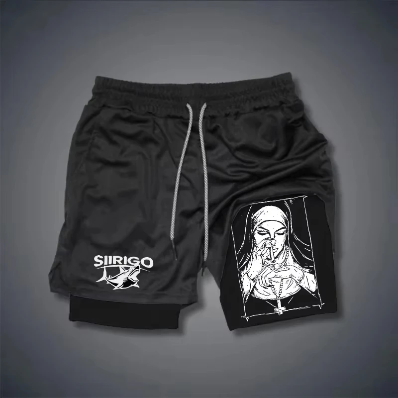 Berserk- شورت رياضي 2 في 1 للرجال، شورت للجري سريع الجفاف، تدريب الصالة الرياضية واللياقة البدنية، طبقات مزدوجة 0039 #2