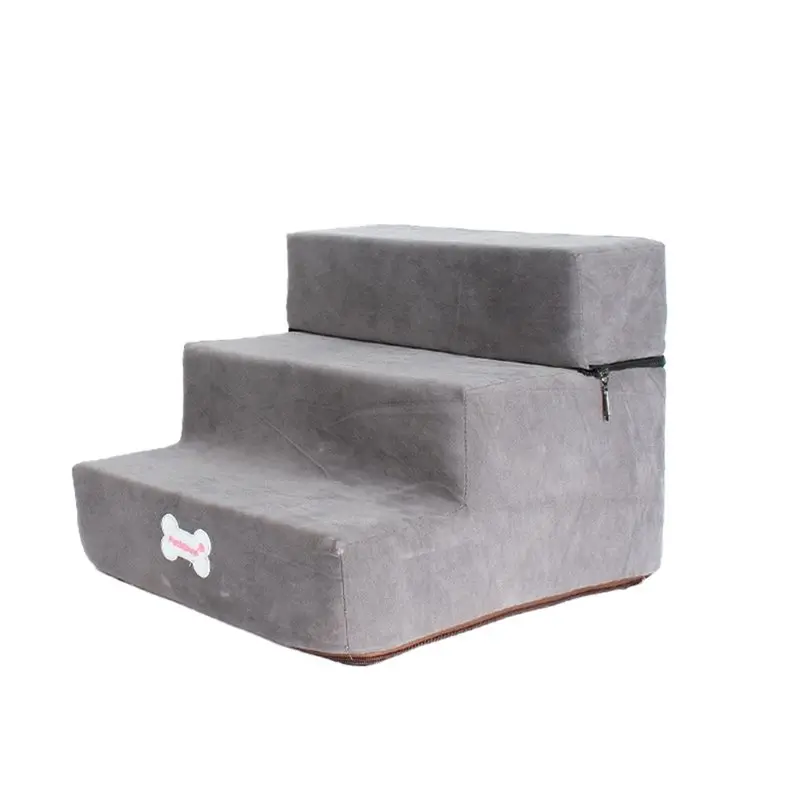 

A58Z Мягкая лестница для собак, нескользящая 3-ступенчатая лестница для домашних животных, съемный чехол на молнии, аксессуар для маленьких кошек