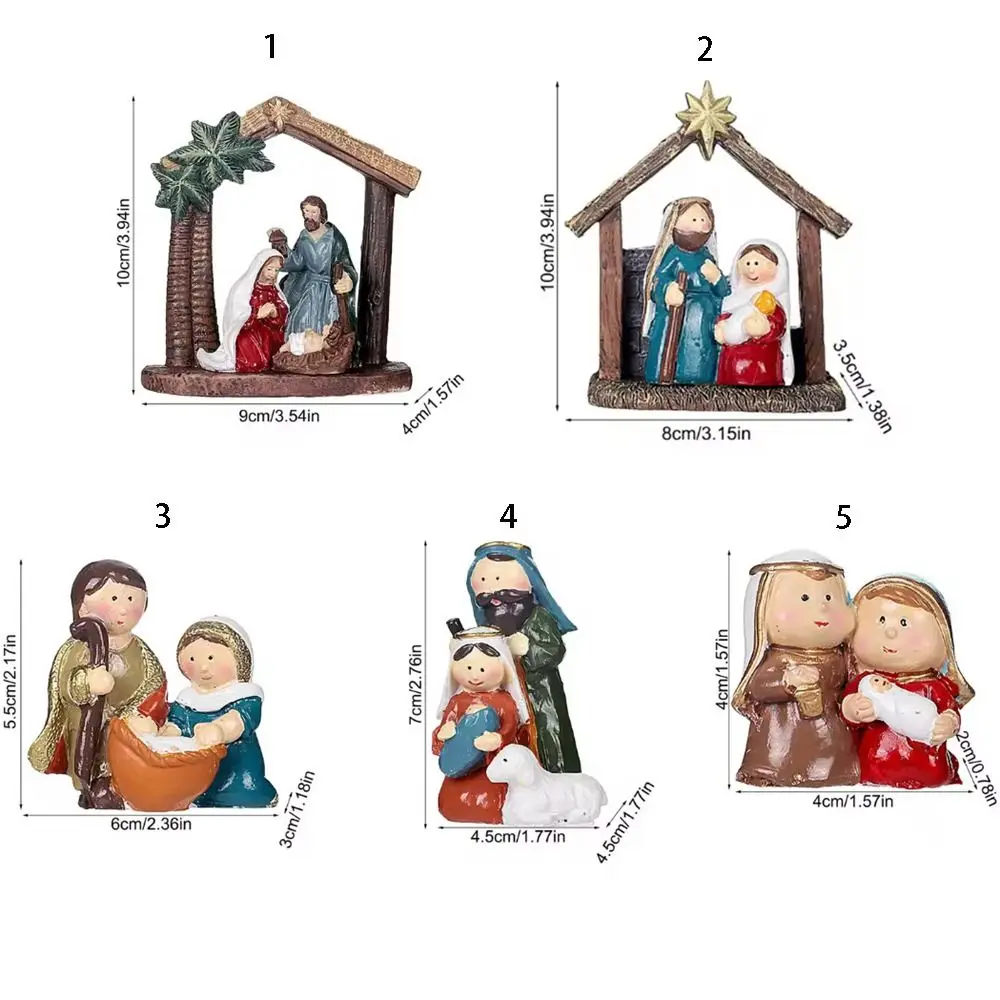 古典的な聖家族の置物,創造的なクリスマスの装飾品,かわいい漫画,ジェサスクリストの装飾,家の装飾