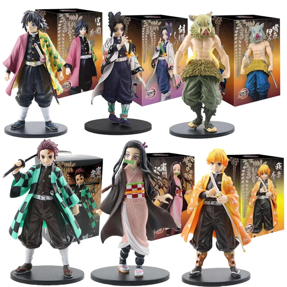 1-6pcs Anime demon slayer kimetsu no yaiba figure kamado tanjirou