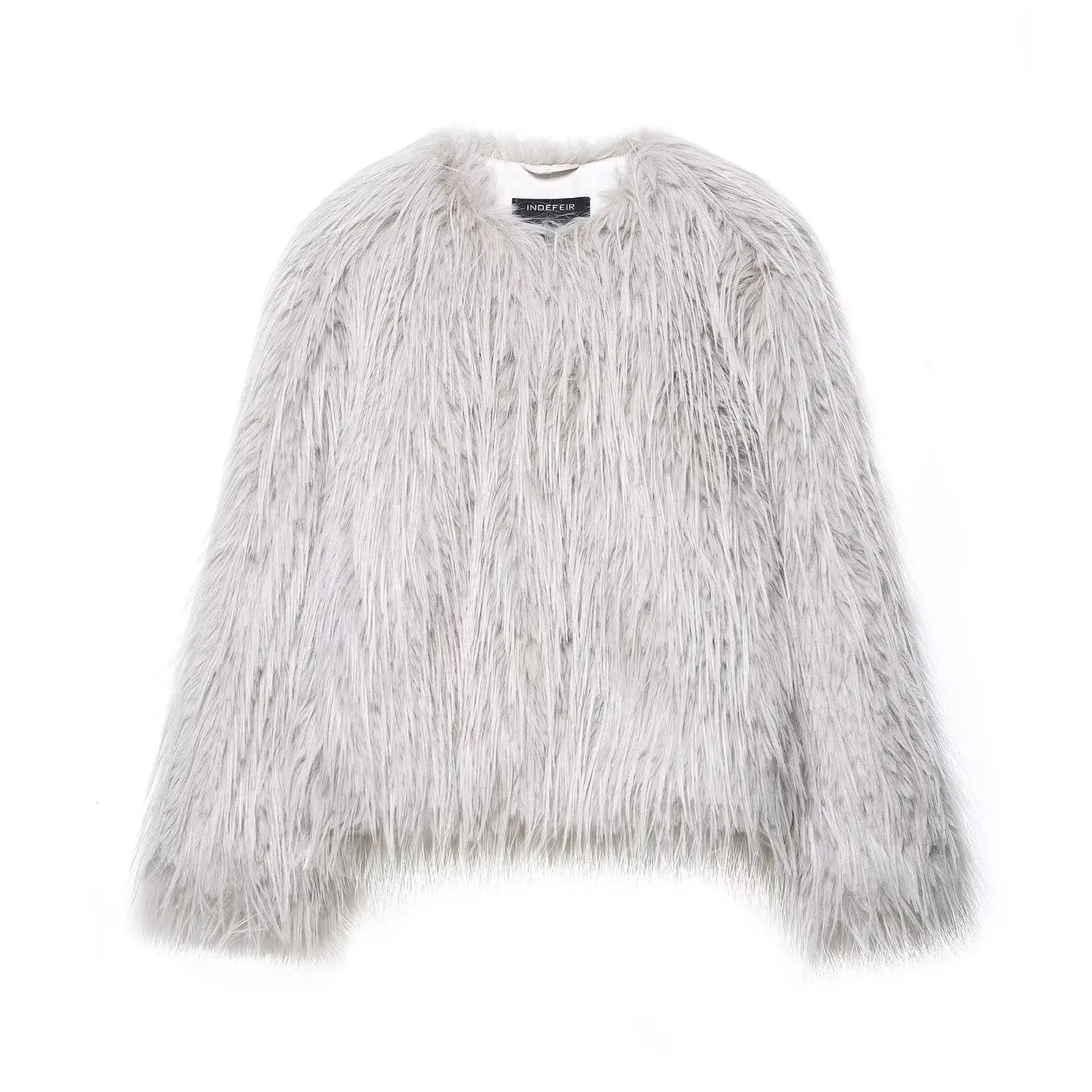 

Women's Fashion Casual Lapel Faux Fur Effect Coat Gray Coat For Women Round Neck Long Sleeve Fluffy Jacket Party Outerwear C1ML