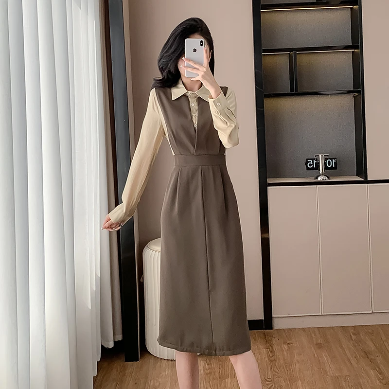 Emagrecimento faion midi dr fre emenda base camada saia design ilusório duas peças x-ape commute sle primavera outono