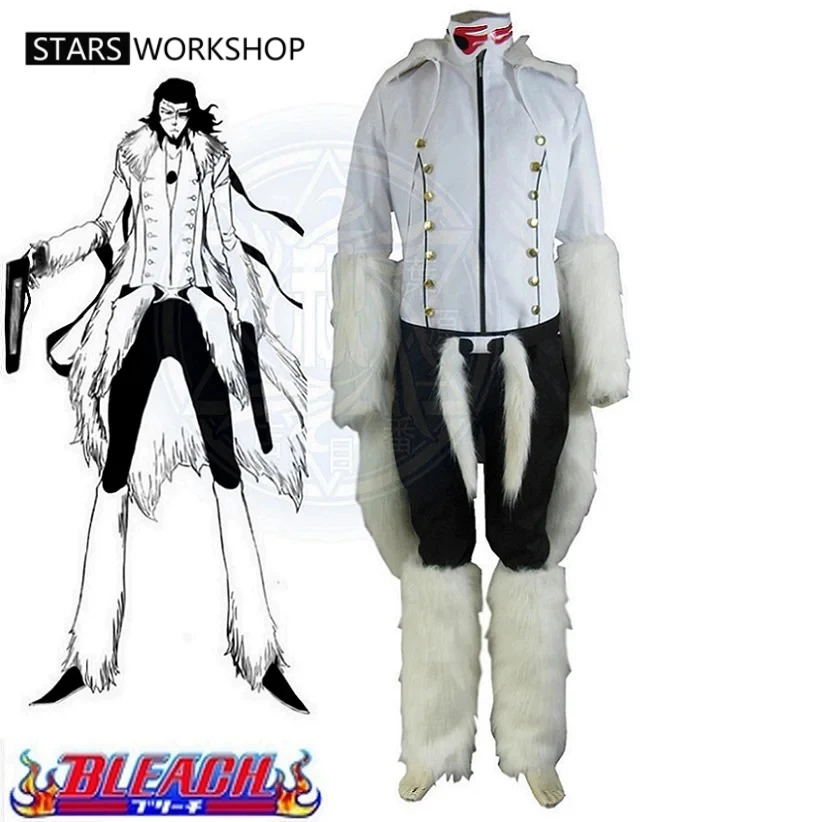 

Anime Cos Bleach The Tercera Espada No.1 Coyote Starrk Cosplay Costume Resurreccion Form White Kimono Sets Halloween Party Suit