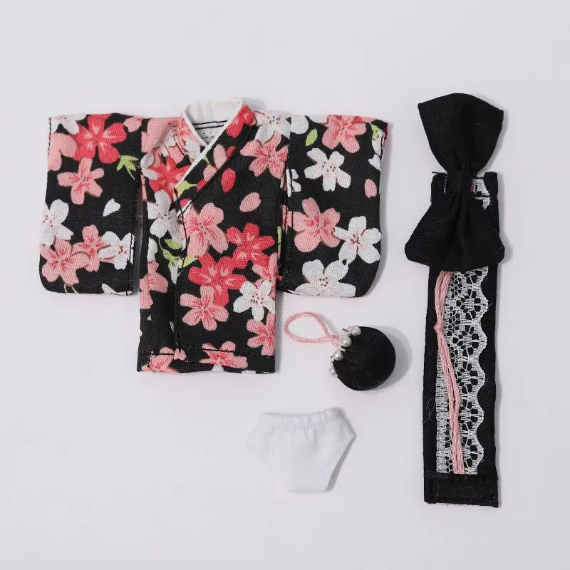 OB11 Doll Clothing Accessories OBITSU 11 GSC Plain Kimono Antique Multi-color Pattern Doll Clothing Set