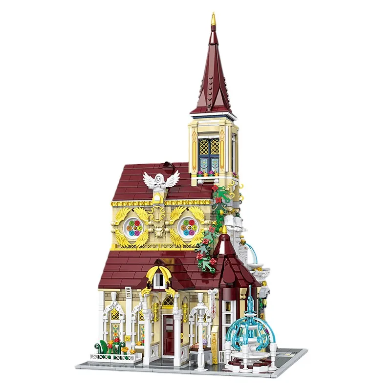 Rosary Abbey Building Blocks MOC 33203 Model Bricks City Street View Medieval Church Architecture Ideas Toy Gift Kids Girls Boys