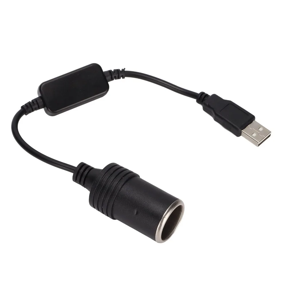 USB A Male to 12V USB 5V to 12V Converter Overvoltage Protection Cigarette Lighter Converter Car Power Converter Automobile Use