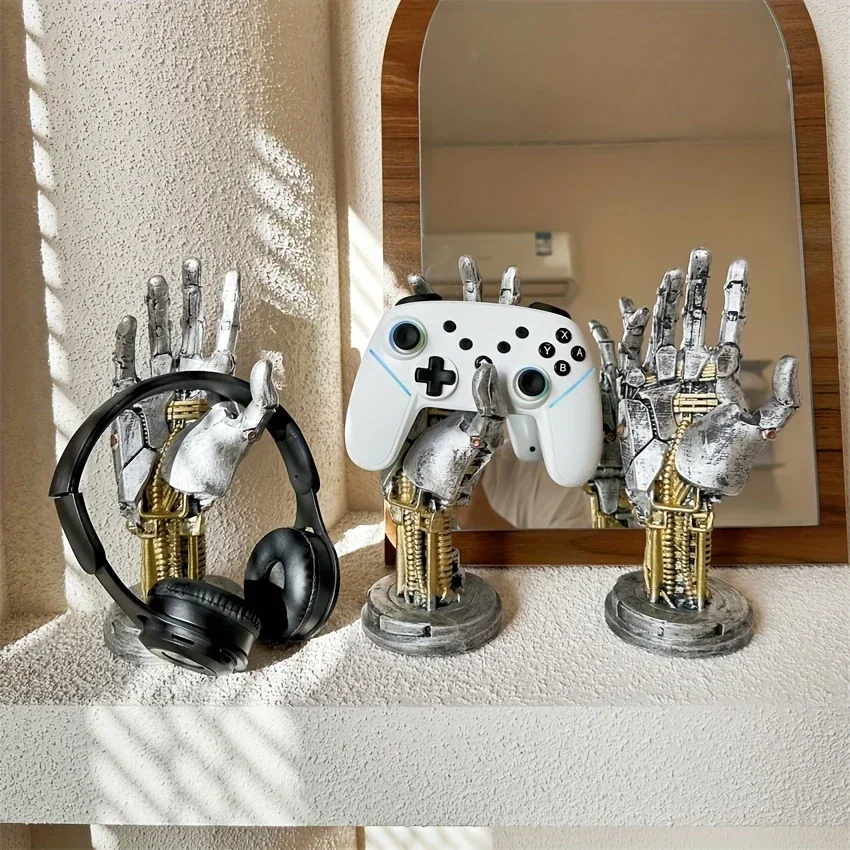 

1pc Cyberpunk 3D Printed Game Controller Stand - Multifunctional Desktop Organizer, Suitable for Game Controllers and Mobile