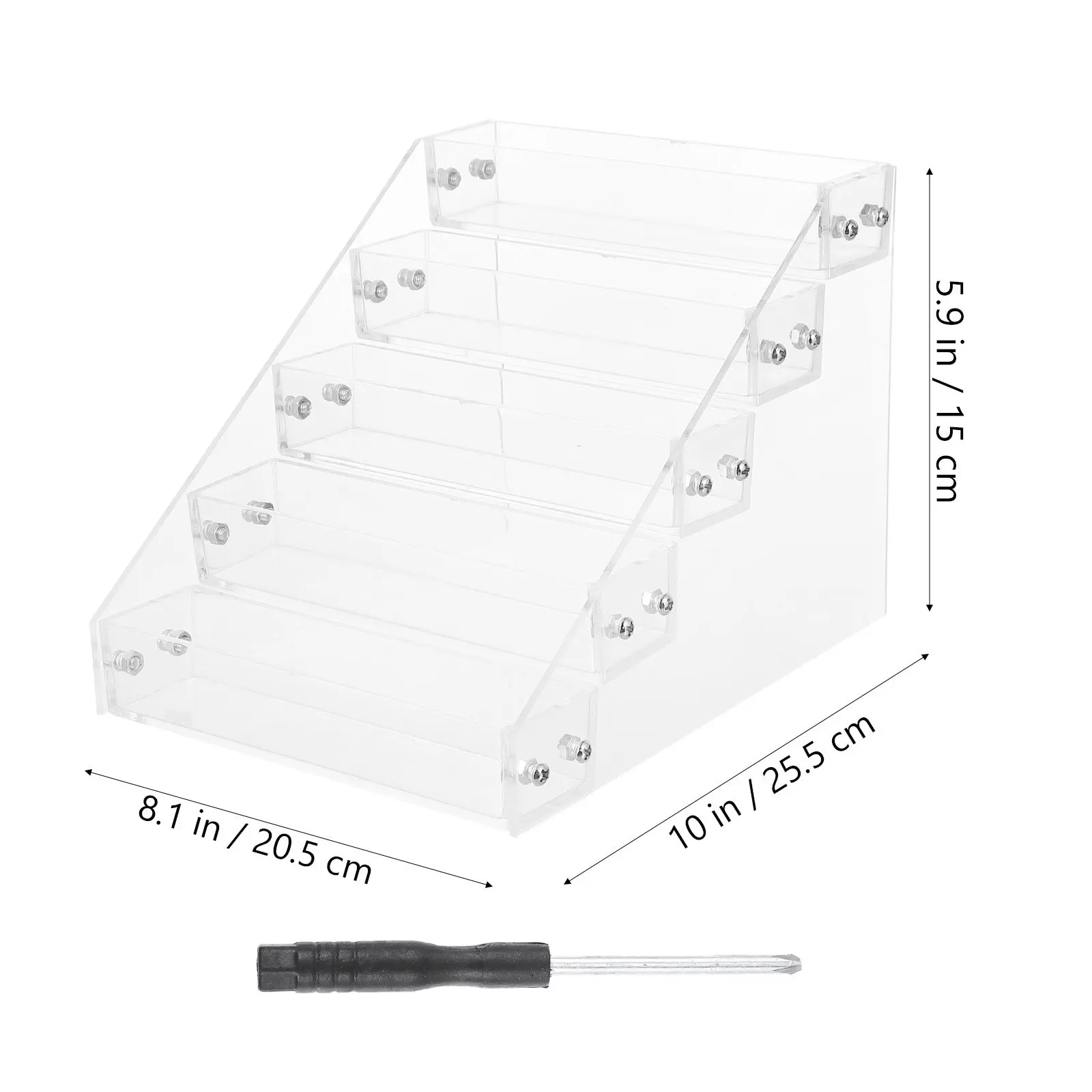 1Pcs Acrylic Manicure Display Rack Nail Polish Shelf Multi-Tier Organizer Low Center Gravity Clear Design Dressing Table Bedroom