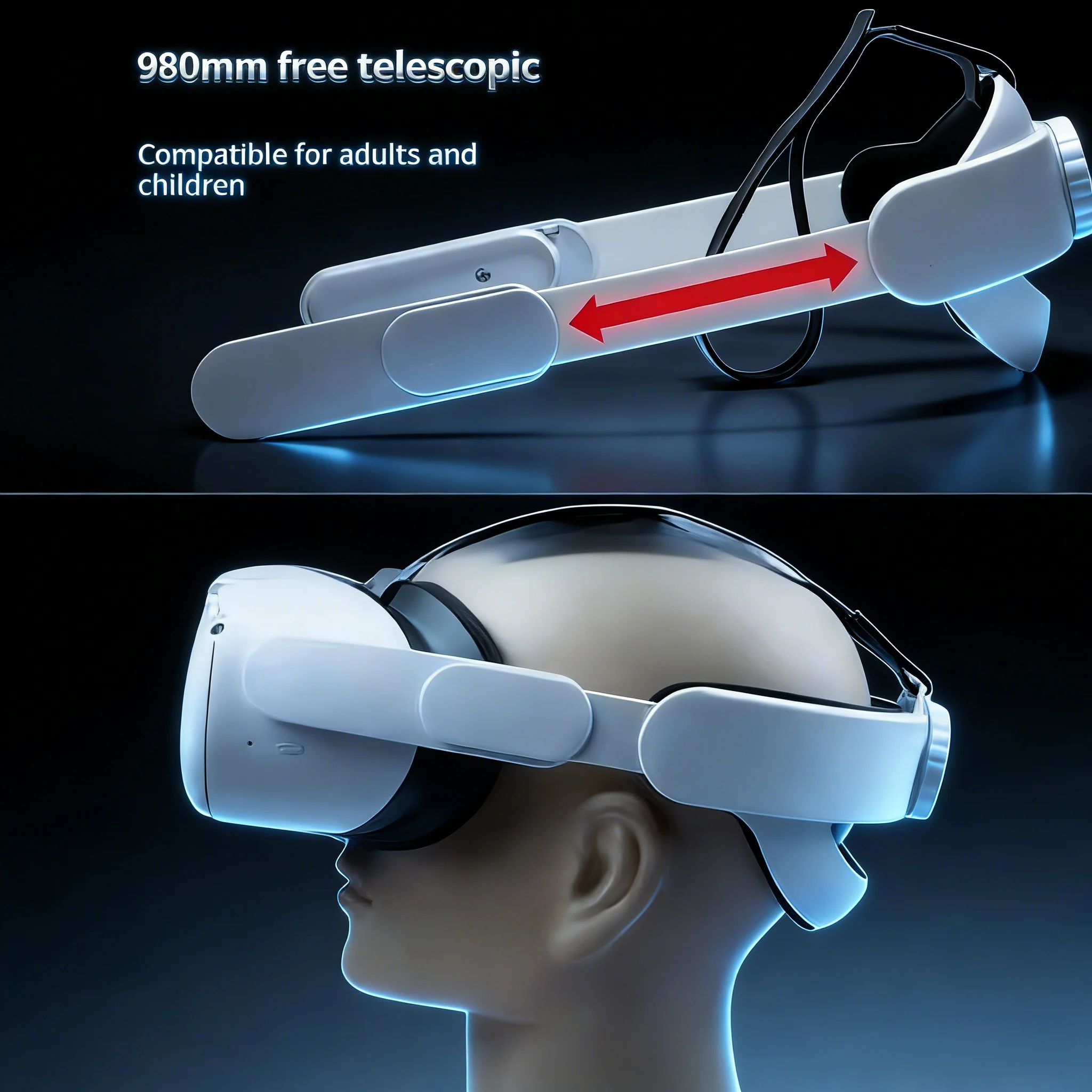 

VR Gaming Head Strap Accessory,For Oculus Quest 2,Elite Style Adjustable Comfort Replacement Headband