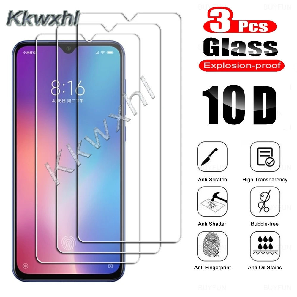 Vidrio templado para Xiaomi Mi 9 Lite Pro 5G SE 9T Mix 3 2 2S Poco M4 Pro M5 Redmi 7 7A 8 8A, película protectora de pantalla, 3 uds.