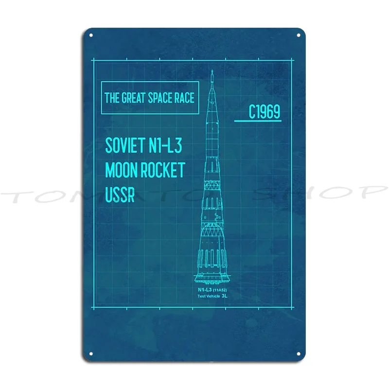 The Great Space Race Soviet N1-L3 Vs Us Apollo Program  Metal Signs Wall Pub Living Room Pub Cinema Designer  Tin Sign Poster