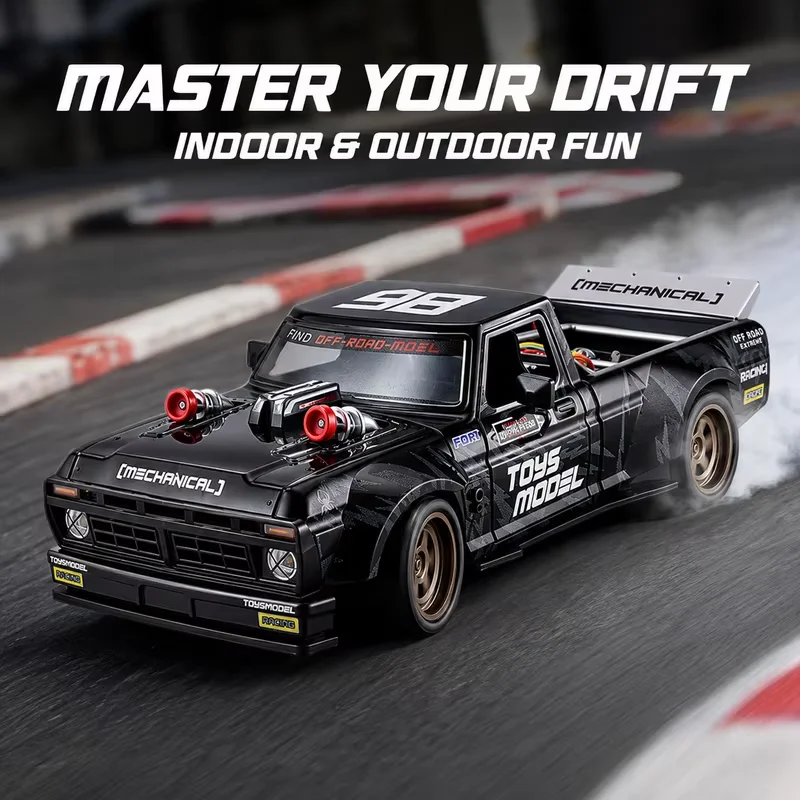 CXD2401 1:24 RC Drift Pickup Truck 4WD Gyro Control Racing Car Full Proportional Remote Control Hobby Model Vehicle LED Light
