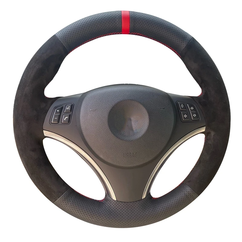 Customized Car Steering Wheel Cover Anti-Slip For BMW E90 E91 E92 E93 E87 E81 E82 E88 X1 E84 325i 330i 335i 120i 130i 120d view 2