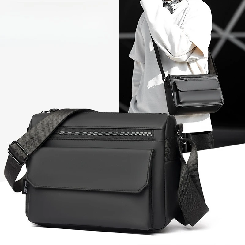 

Leather Texture Men Bag Street Trend Functional Bag Outdoor Casual Travel Crossbody Shoulder Bag