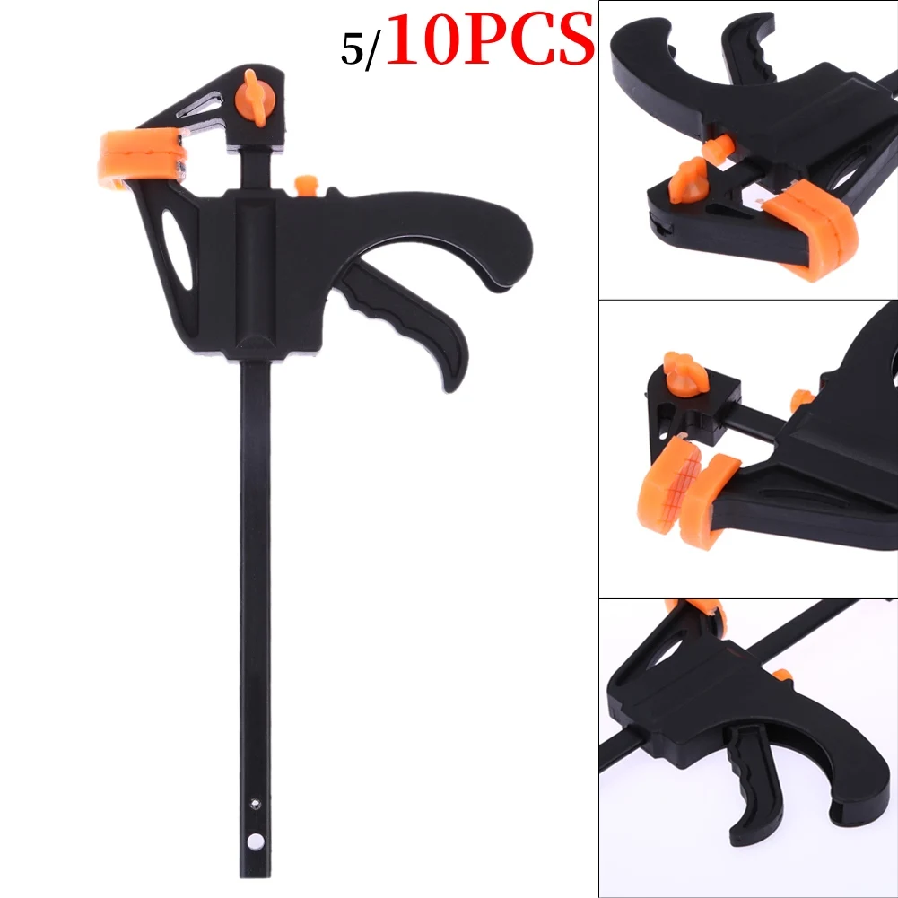 5/10PCS 4 Inch Woodworking Bar Clamp Gadget Tool DIY Hand Speed Squeeze Quick Ratchet Release Clip Kit Woodworking Tools