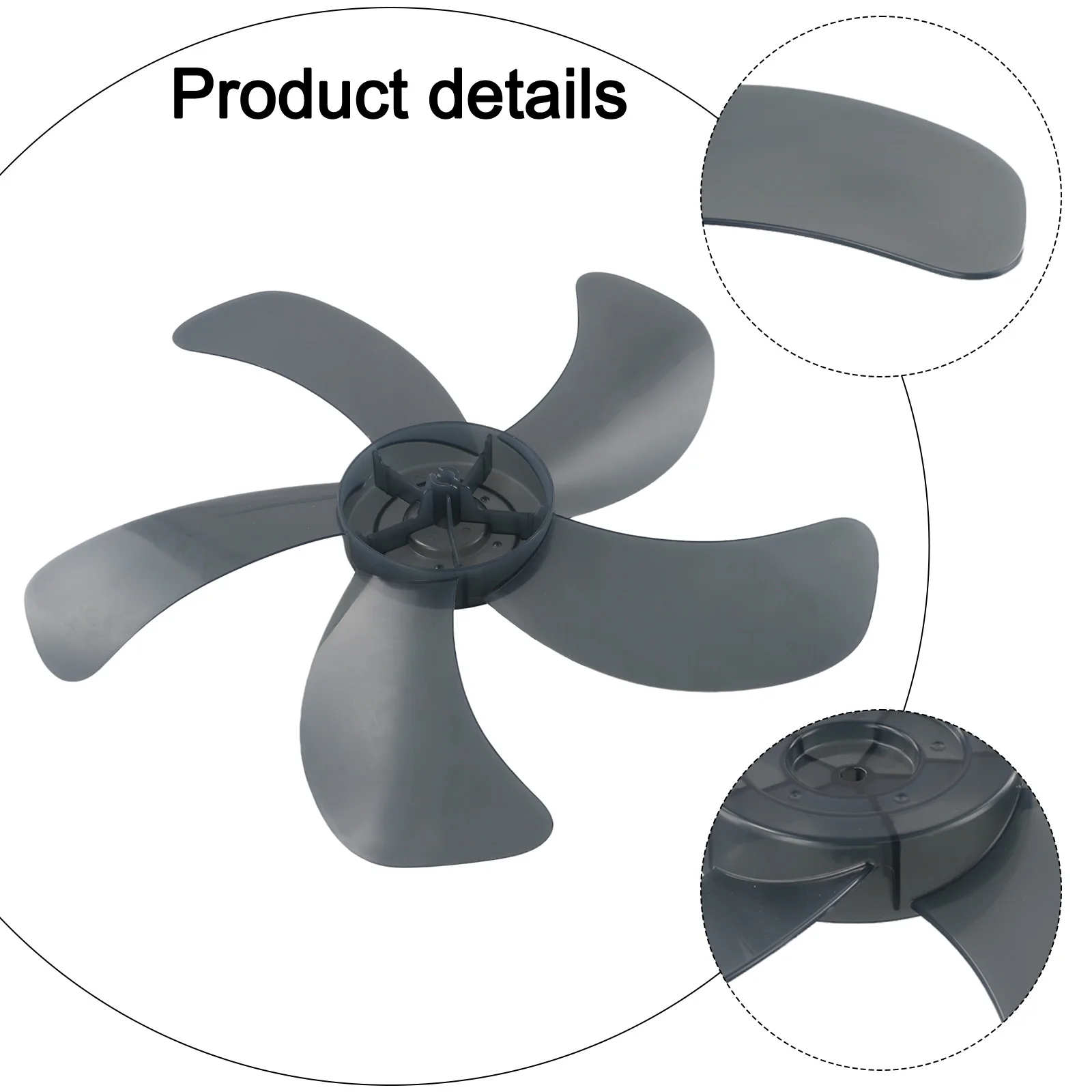 16 Inch Household Plastic Fan Blade 5 Blades With Nut  Cover For Standing Pedestal Fan Table General Accessories Fan Leaves